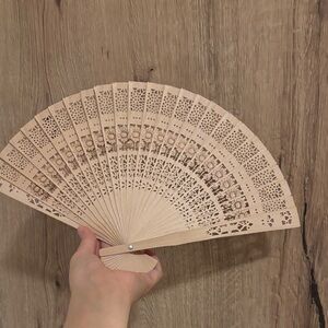 Chinese-style wooden folding hand fan